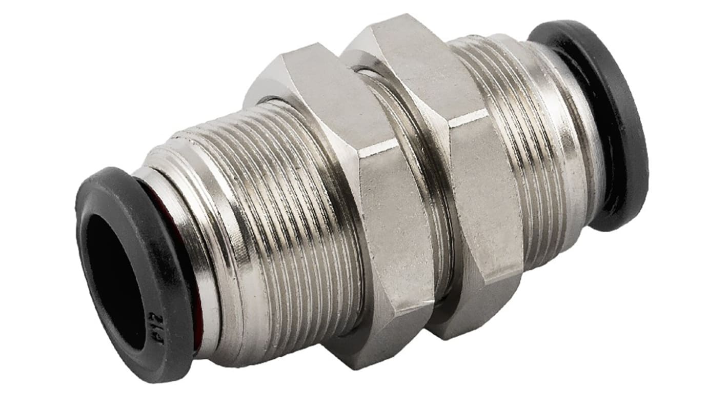 RS PRO Push-in Fitting, Push In 12 mm to Push In 12 mm, Tube-to-Tube Connection Style