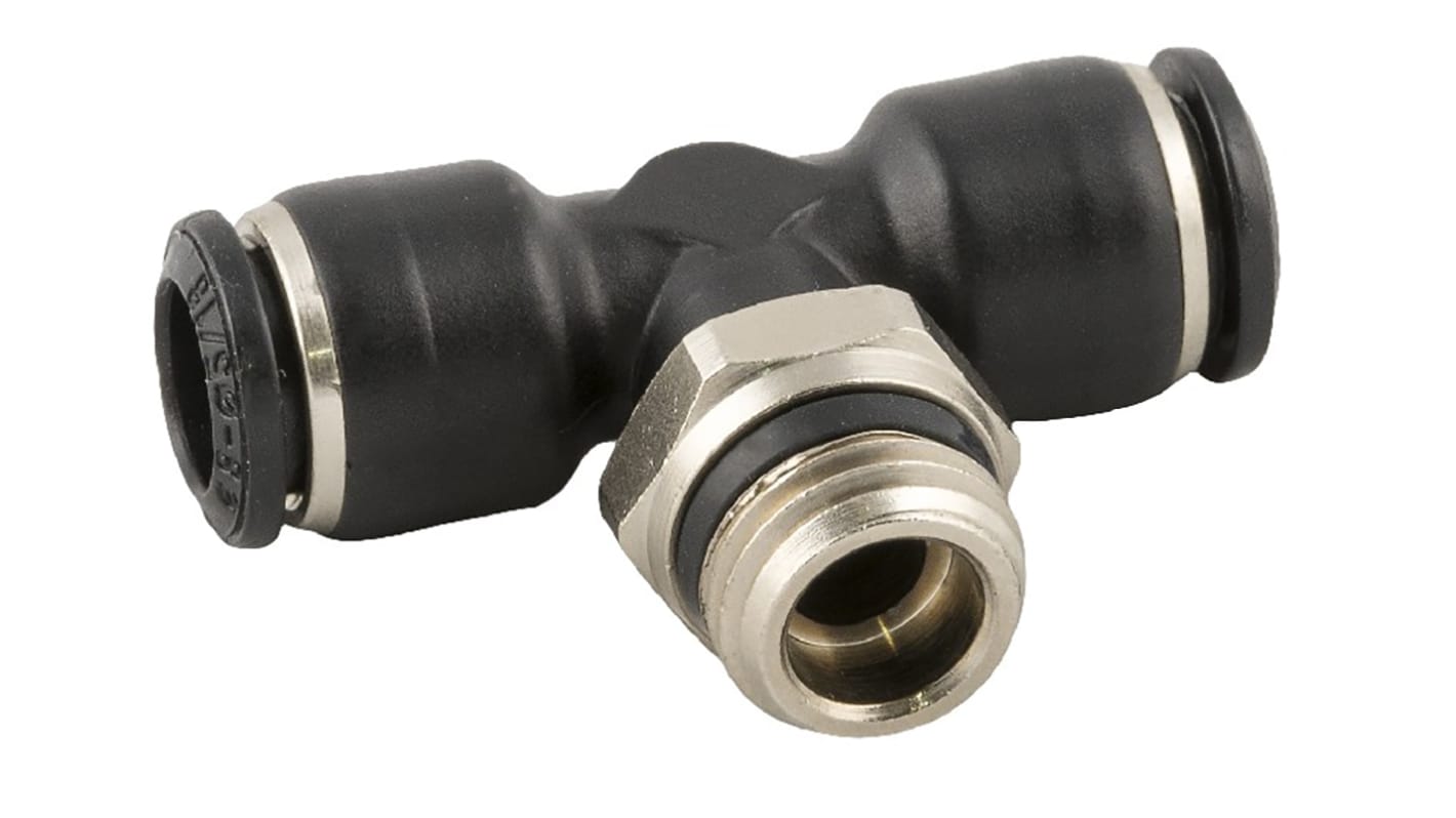 RS PRO Push-in Fitting, Push In 10 mm to Push In 10 mm, Threaded-to-Tube Connection Style