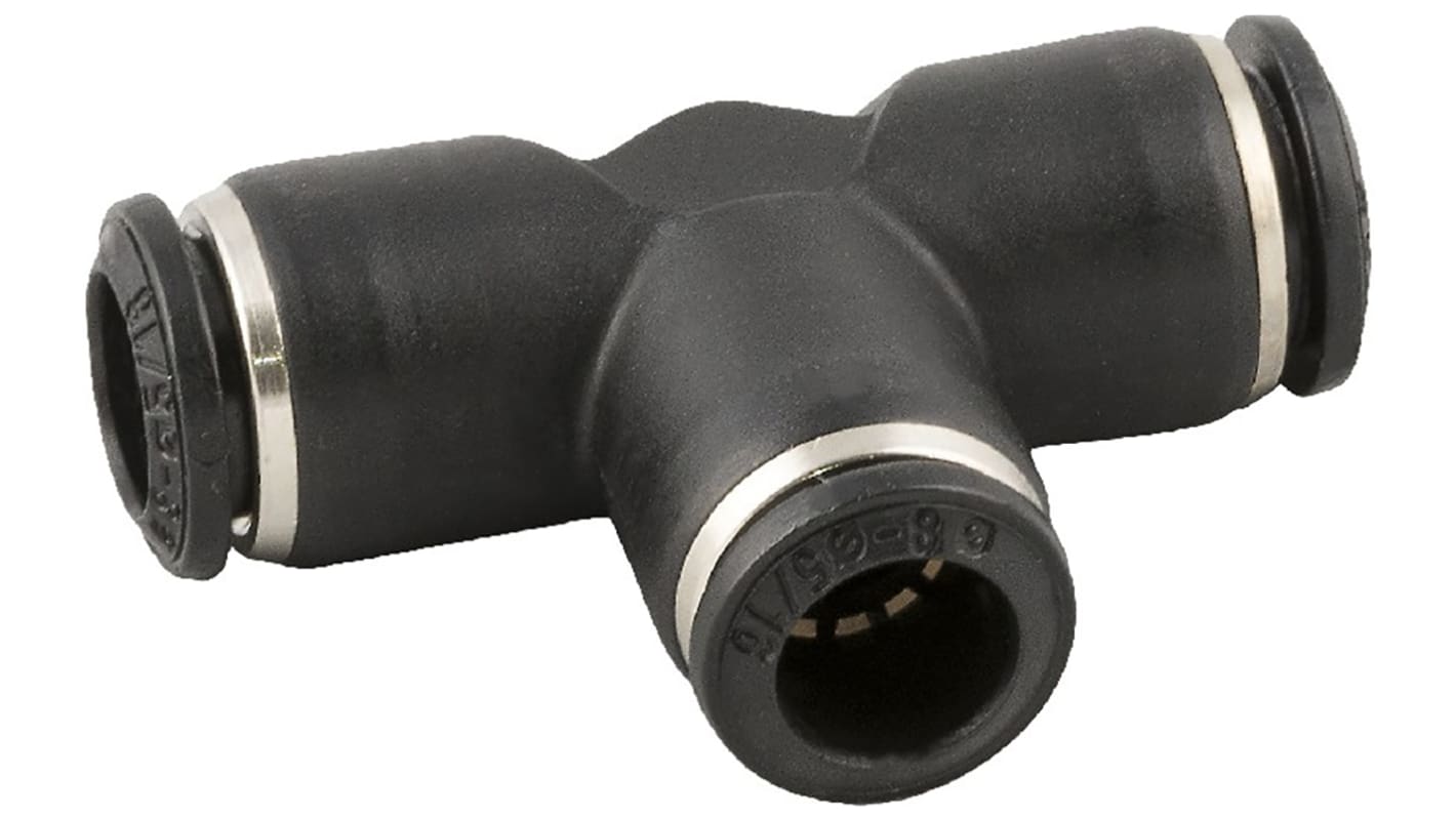 RS PRO Push-in Fitting Push In 10 mm, Push In 10 mm to Push In 10 mm, Tube-to-Tube Connection Style