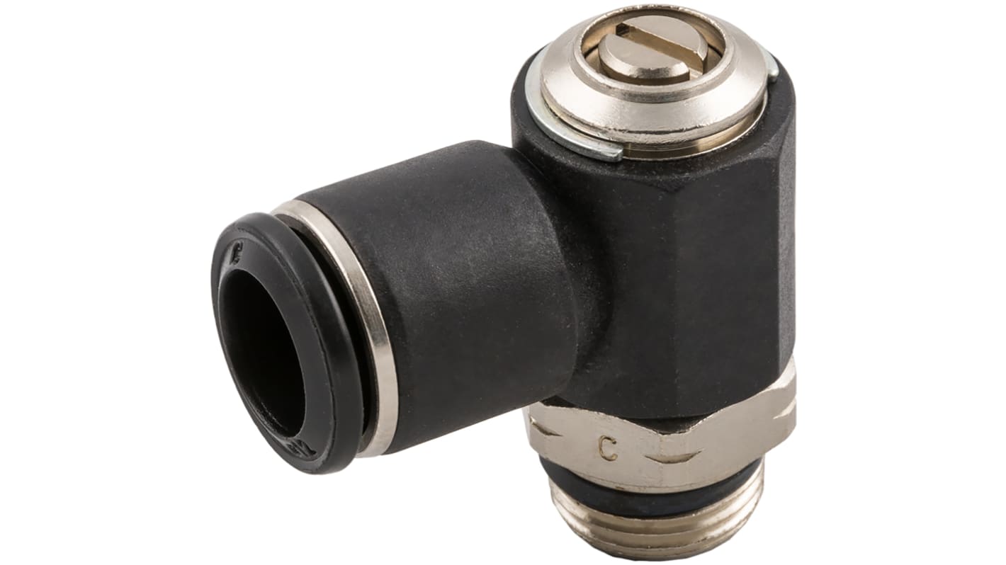 RS PRO Threaded Flow Regulator x Push In 4 mm Tube Outlet Port