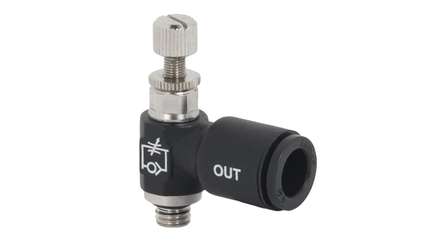 RS PRO Threaded Flow Regulator x Push In 6 mm Tube Outlet Port