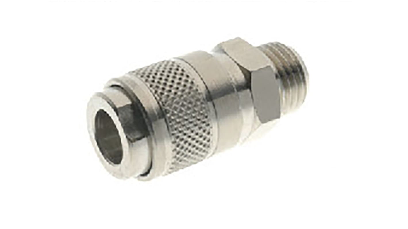 RS PRO Nickel Plated Brass Female Quick Air Coupling, G 1/8 Male Threaded