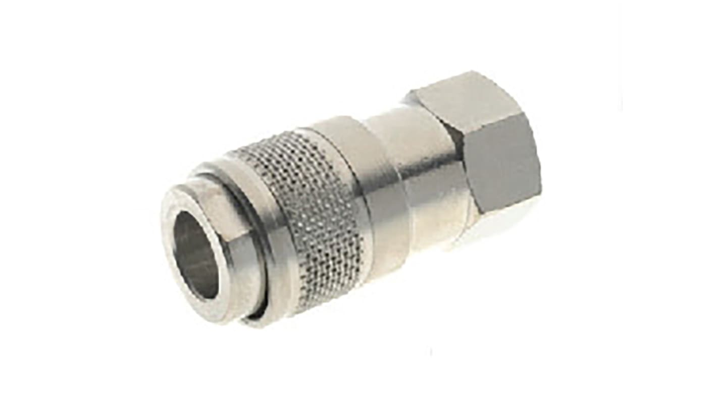 RS PRO Nickel Plated Brass Female Quick Air Coupling, G 1/8 Female Threaded