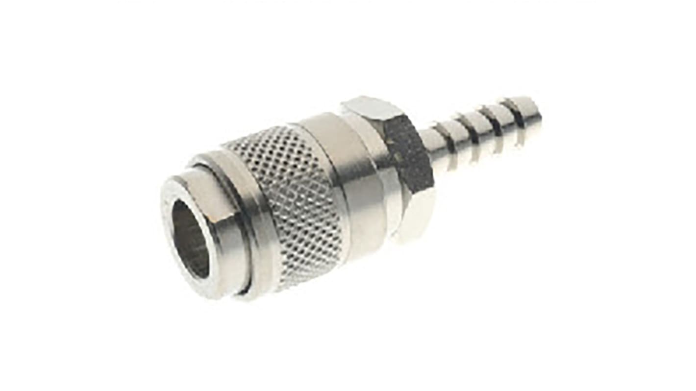 RS PRO Nickel Plated Brass Male Quick Air Coupling, 8mm Hose Barb