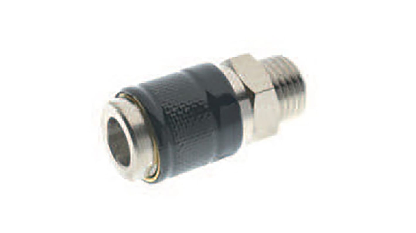 RS PRO Nickel Plated Brass Female Quick Air Coupling, G 1/4 Male Threaded