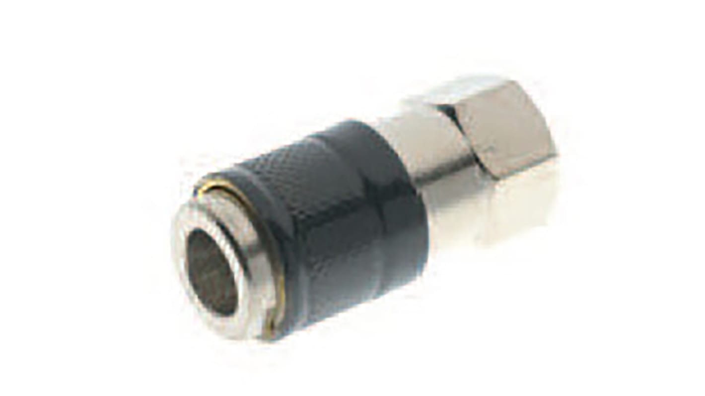 RS PRO Nickel Plated Brass Female Quick Air Coupling, G 1/4 Female Threaded