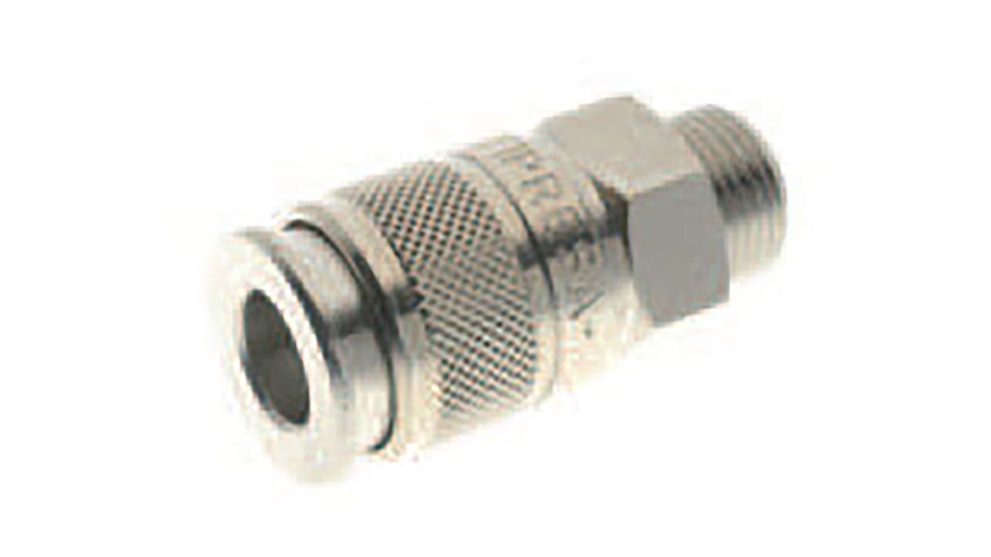 RS PRO Nickel Plated Brass Female Quick Air Coupling, G 1/4 Male Threaded