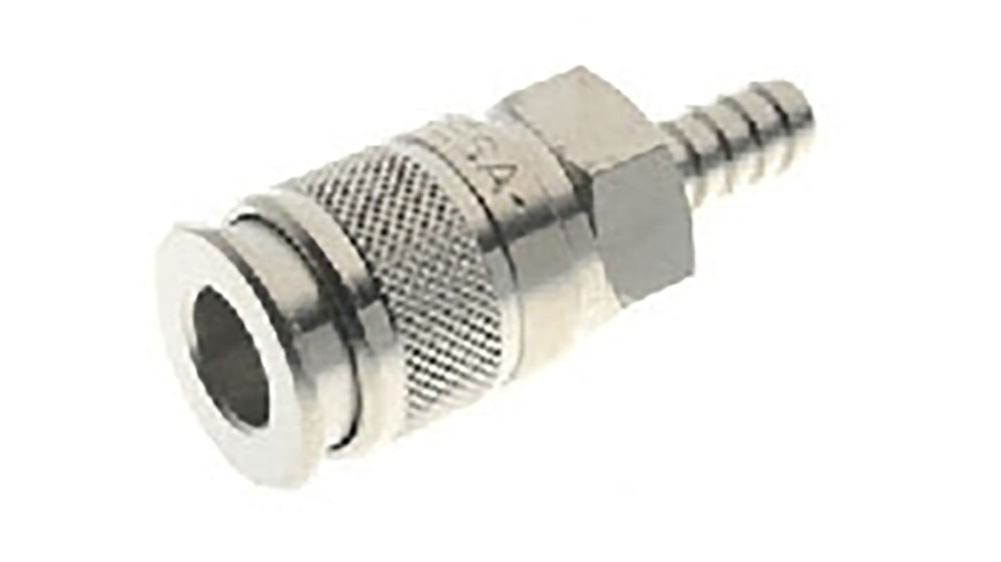 RS PRO Nickel Plated Brass Male Quick Air Coupling, 10mm Hose Barb