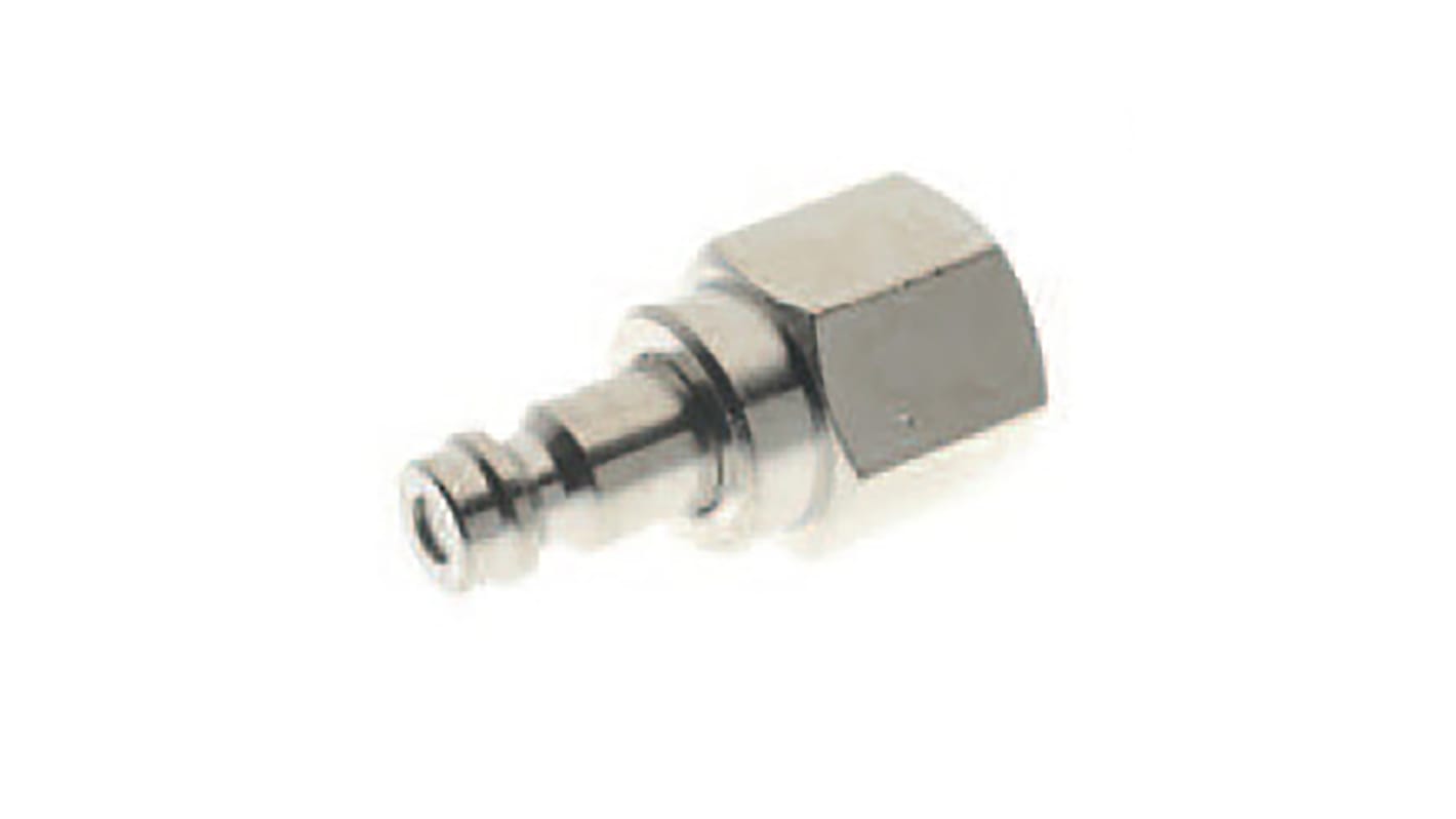 RS PRO Nickel Plated Brass Male Coupler Nipple, G 1/4 Female 1/4in Threaded