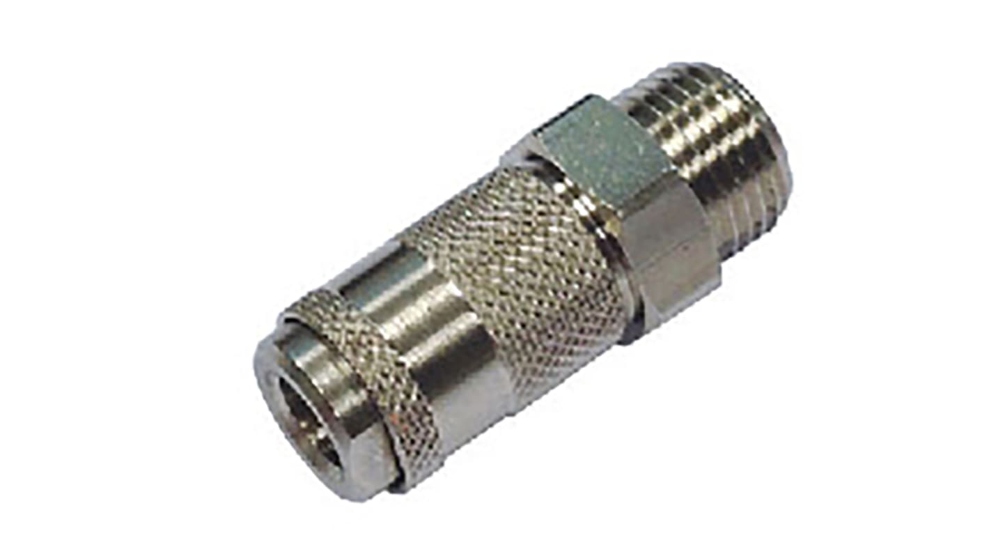 RS PRO Nickel Plated Brass Female Quick Air Coupling, G 1/8 Male Threaded