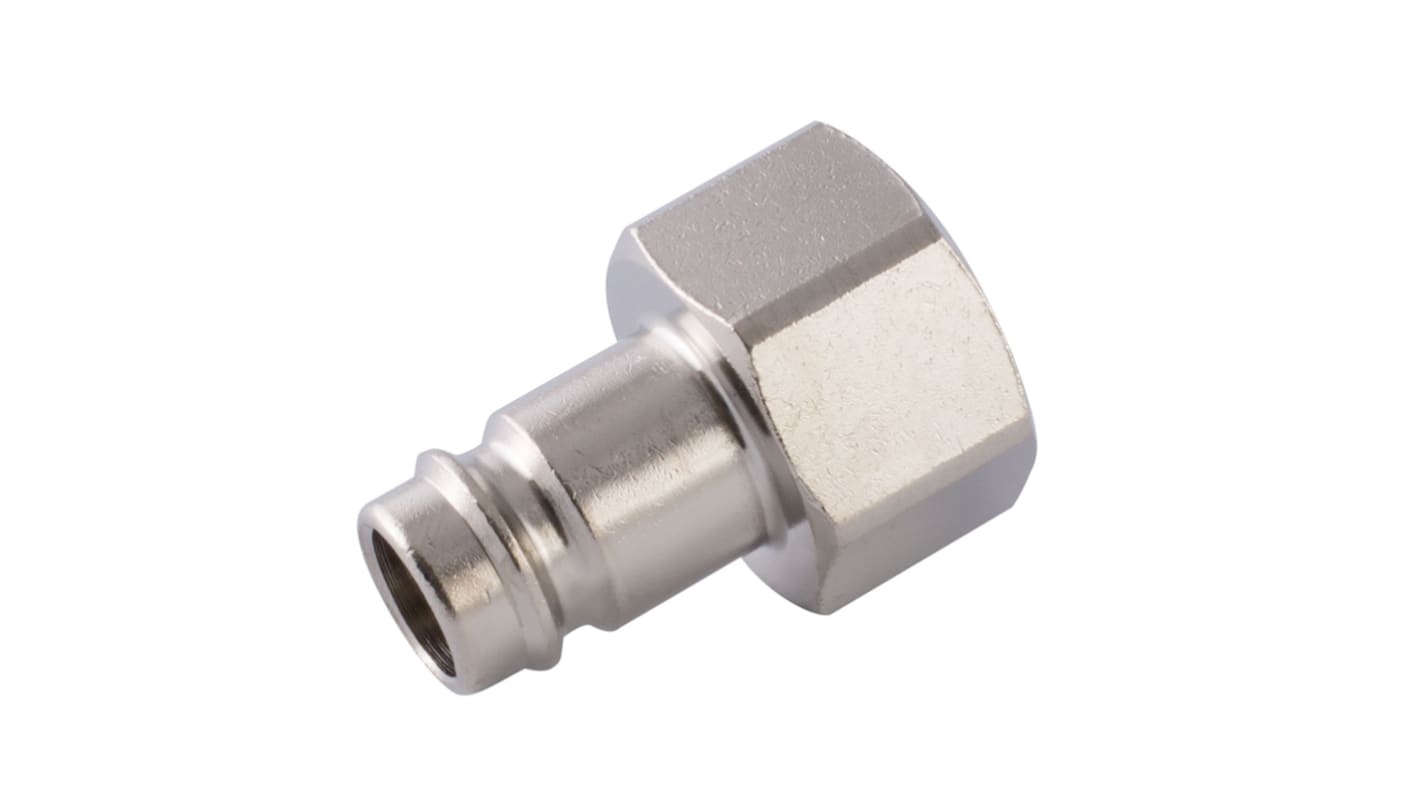 RS PRO Nickel Plated Brass Female Coupler Nipple, G 1/2 Female Threaded