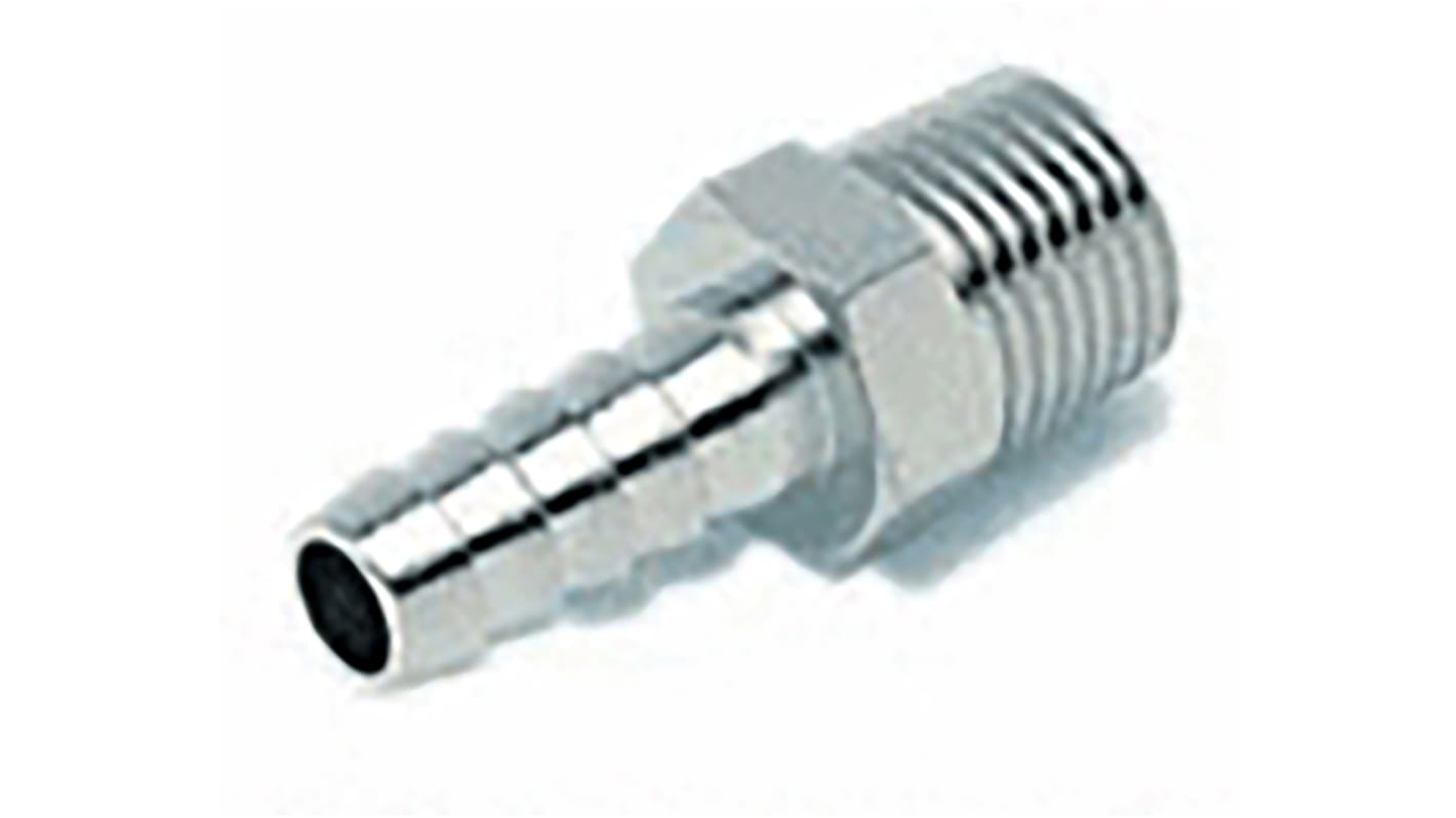 Adaptador en espiga para manguera RS PRO, Recto, Latón, Macho BSPT de 1/8 pulg., 5 MPa, 50 bar