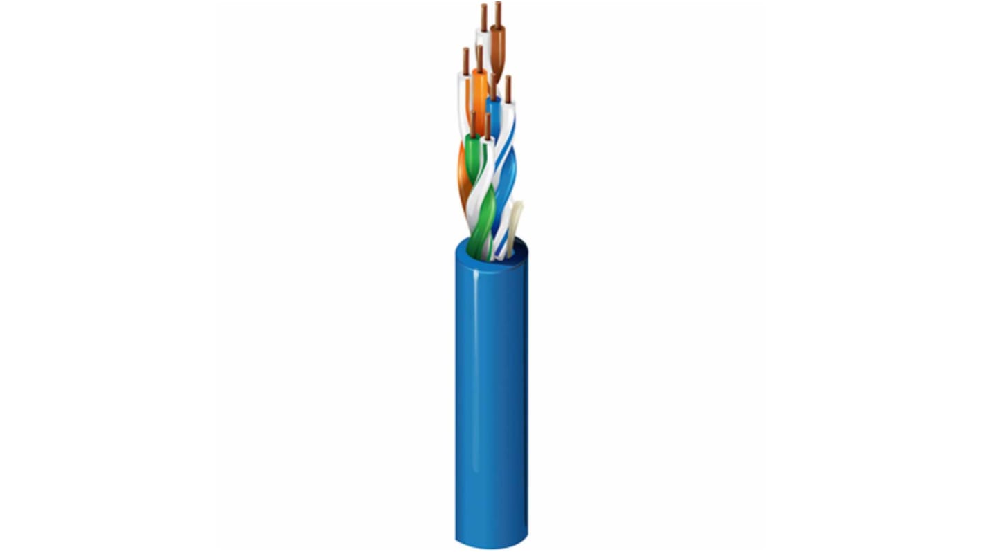 Câble Ethernet catégorie 5e U/UTP Belden, Bleu, 305m PVC Sans terminaison LSZH