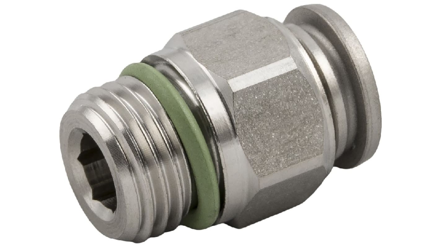 RS PRO Push-in Fitting, R 1/8 Male to Push In 4 mm, Threaded-to-Tube Connection Style