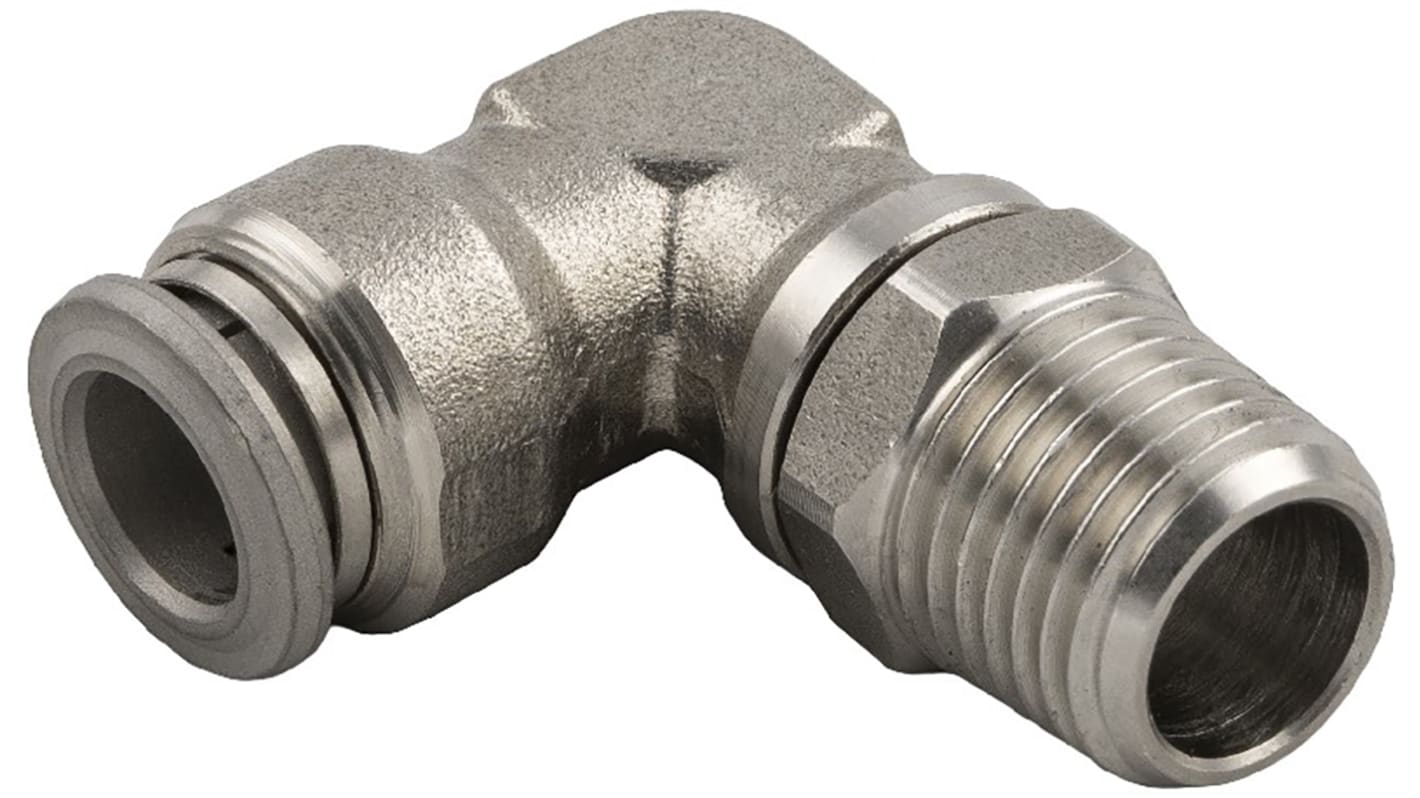 RS PRO Push-in fitting R 1/4 han, R 1/4 han til Indstik 8 mm, Gevind-til-slange