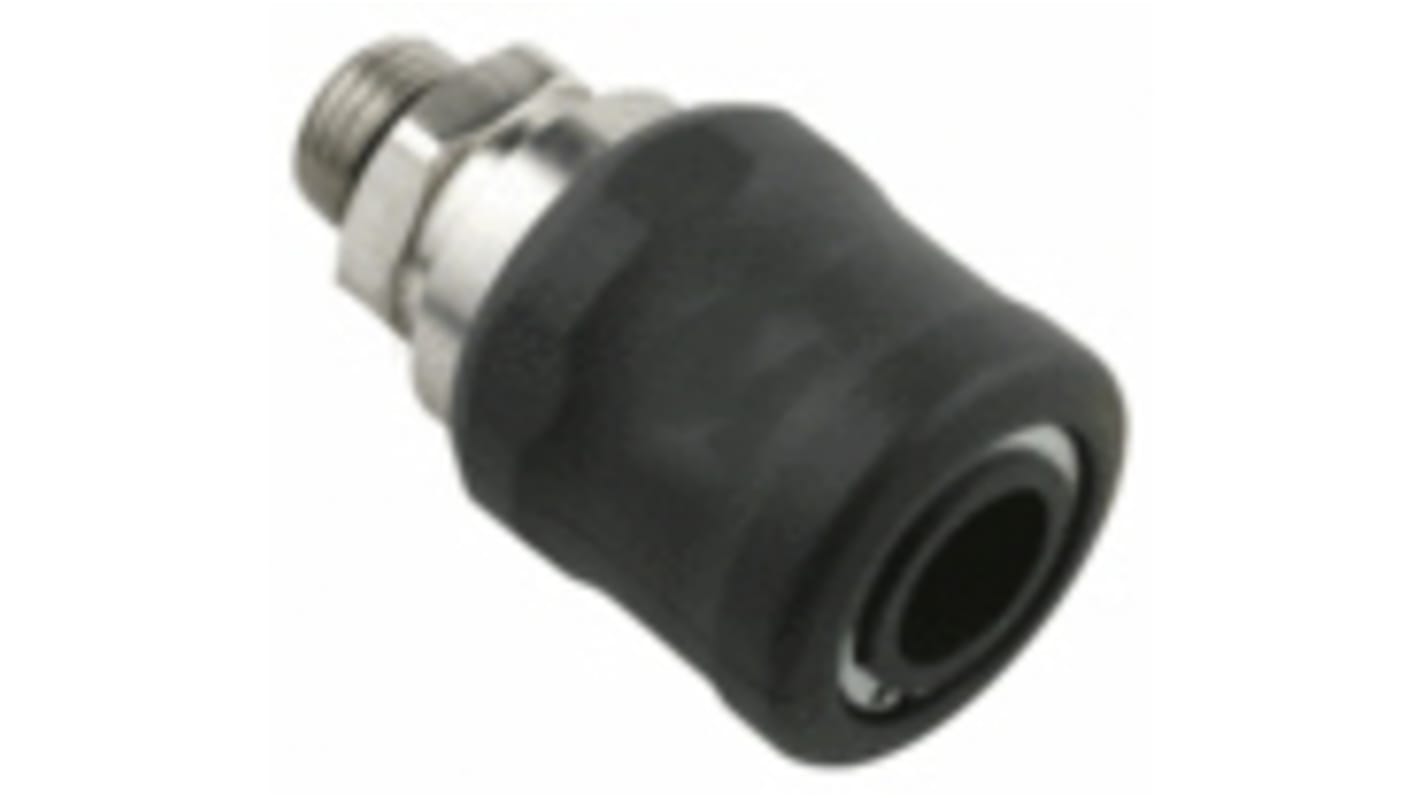 RS PRO Nickel Plated Brass Male Quick Air Coupling, 1/4in Hose Barb