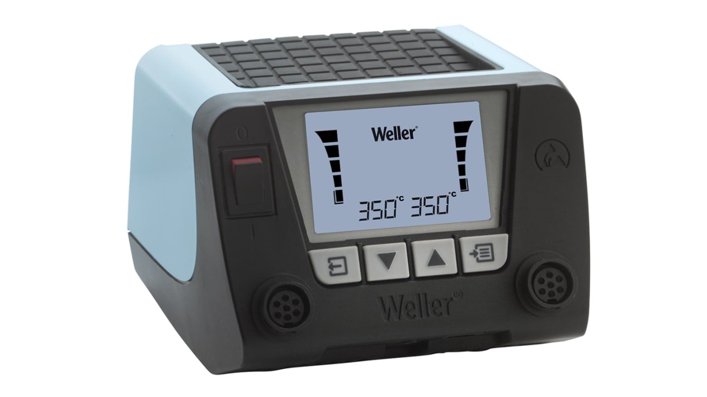 Weller WT 2M Lötstation, 2-Kanal LCD 150W / 230V bis 450°C, Typ F - Schutzkontakt-Stecker, Typ G - UK 3-polig