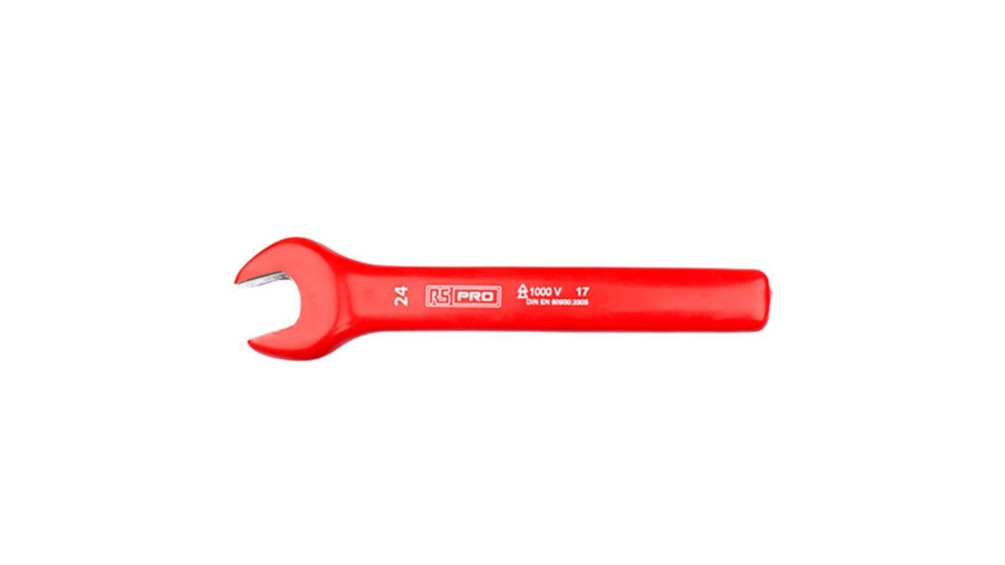 RS PRO Open Ended Spanner, 24mm, Metric, 225 mm Overall, VDE/1000V