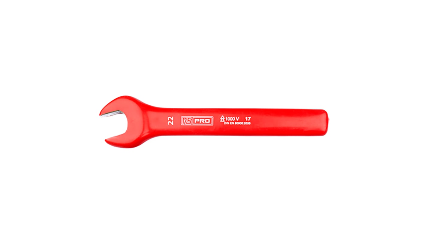 RS PRO Open Ended Spanner, 22mm, Metric, 200 mm Overall, VDE/1000V