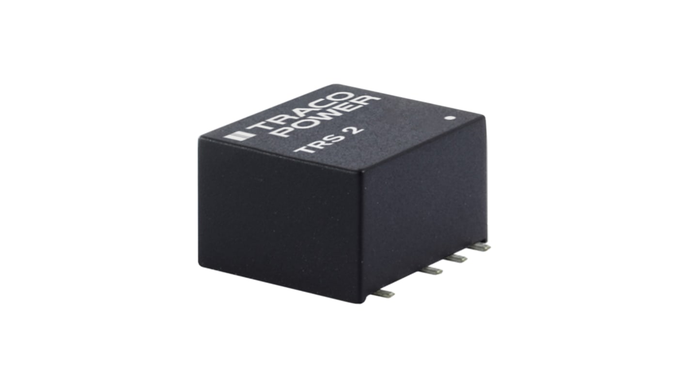TRACOPOWER TRS 2 DC-DC Converter, ±12V dc/ ±83mA Output, 9 → 18 V dc Input, 2W, Surface Mount, +90°C Max Temp