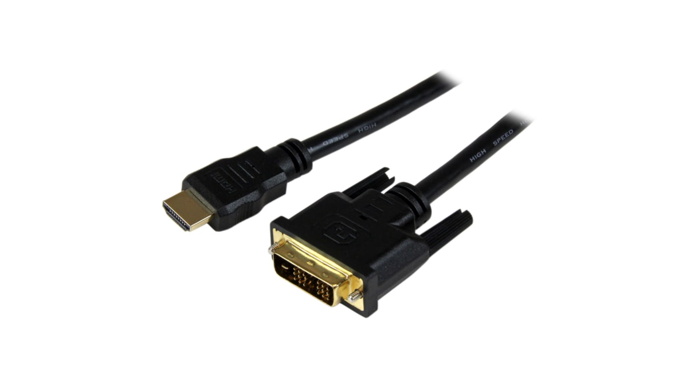 Cable HDMI Negro Startech, con. A: HDMI Macho, con. B: Enlace simple DVI-D Macho, long. 1.5m