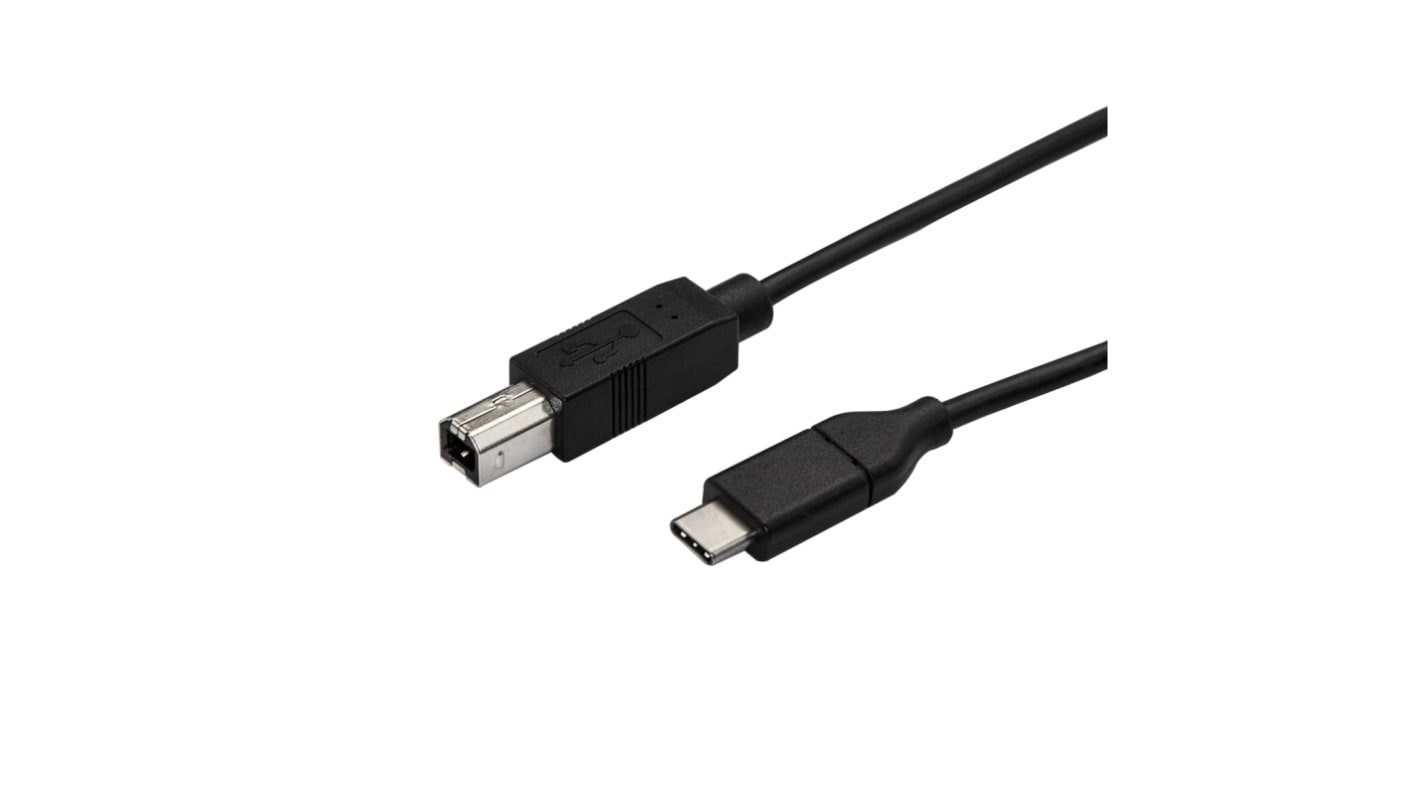 StarTech.com USB 2.0 Cable, Male USB C to Male USB B USB-C to USB-B Cable, 0.5m