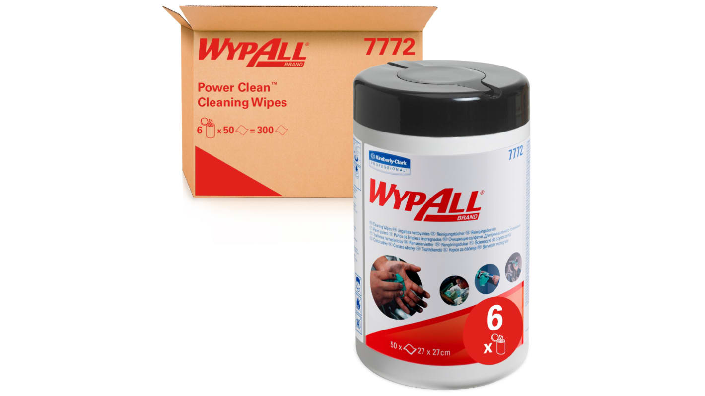 Kimberly Clark WypAll Wet Industrial Wipes, Dispenser Box of 50