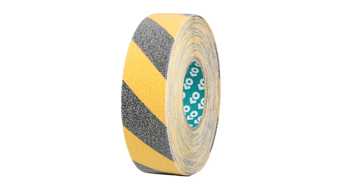 Advance Tapes Black/Yellow 18m Hazard Tape, 1mm Thickness