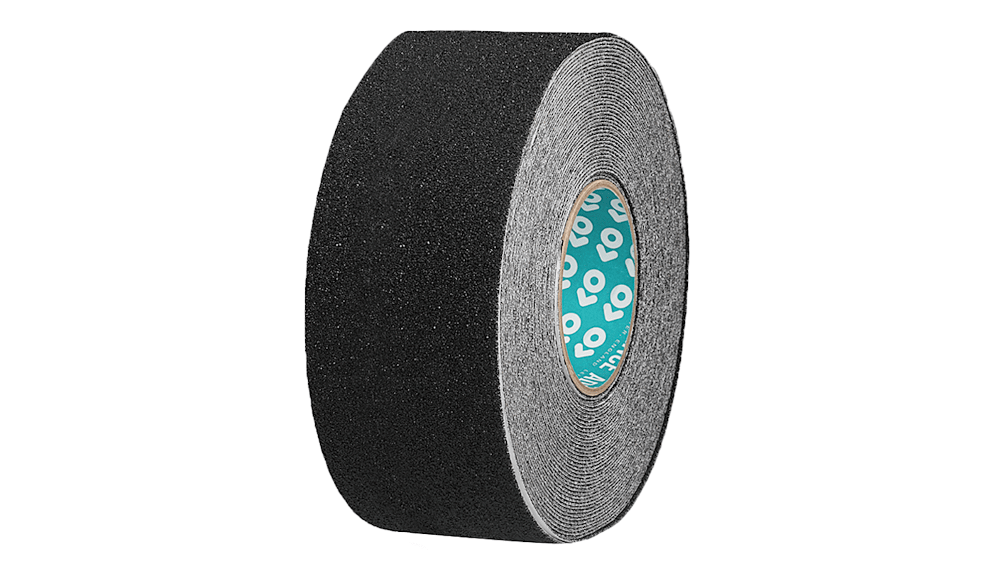 Advance Tapes Black PVC 18m Hazard Tape, 1mm Thickness