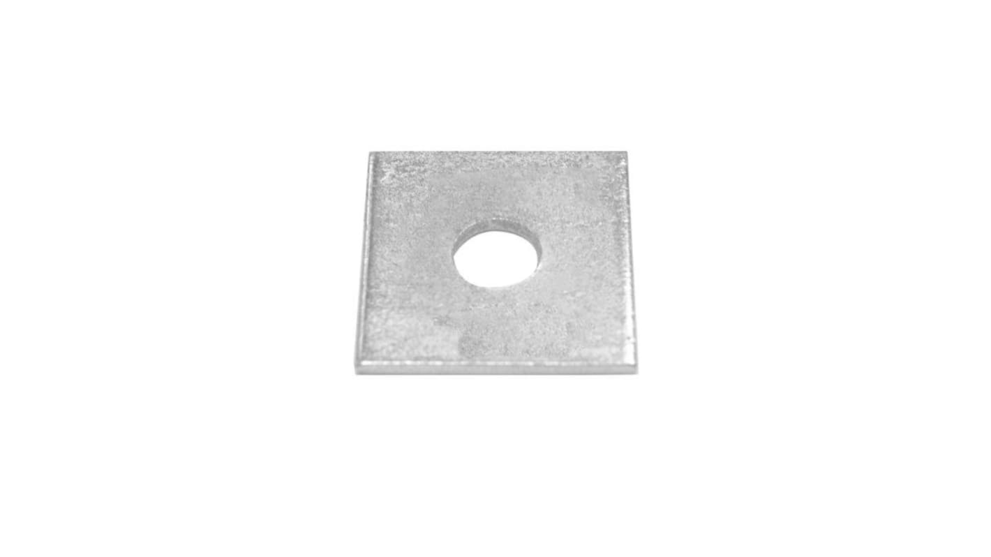 Bright Zinc Plated Square Bracket 1 Hole, 14mm Holes, M12 x 40 x 5mm