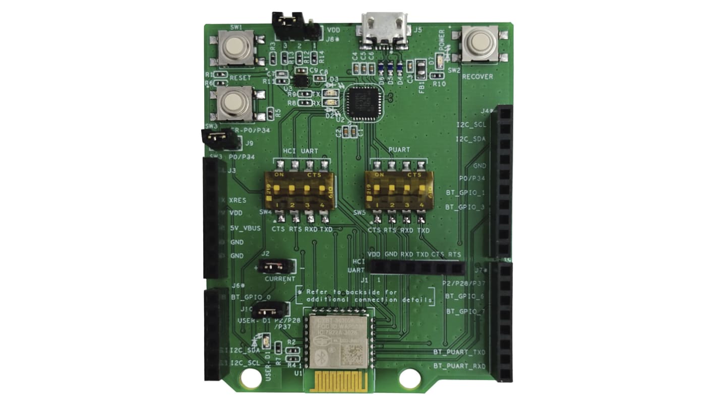 Cypress Semiconductor Bluetoothチップ バージョン:4.2 Class 1, Class 2 USB, CYBT-343026-EVAL