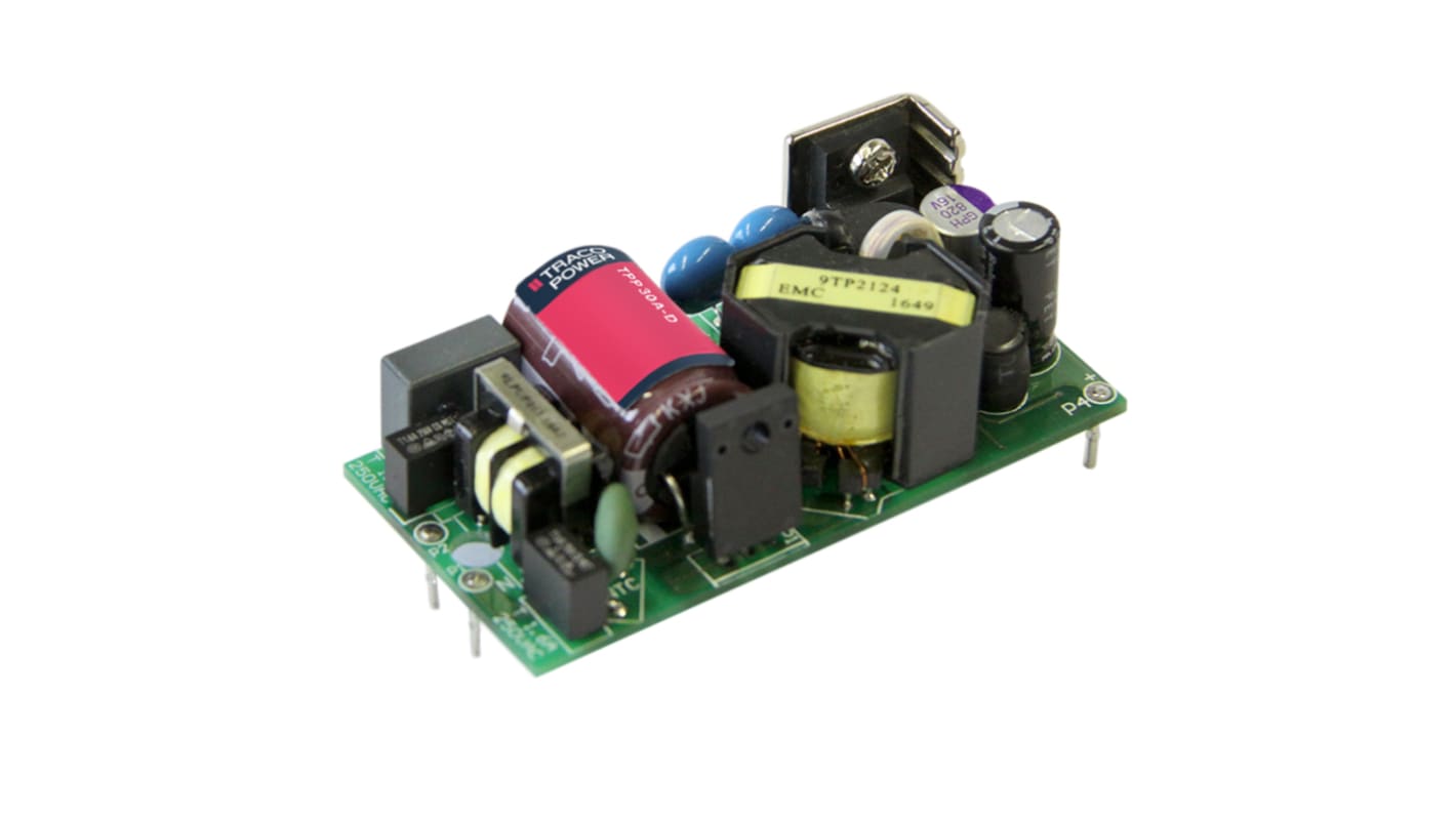 TRACOPOWER Switching Power Supply, TPP 30-109A-D, 9V dc, 3.34A, 30W, 1 Output, 120 → 370 V dc, 85 → 264 V