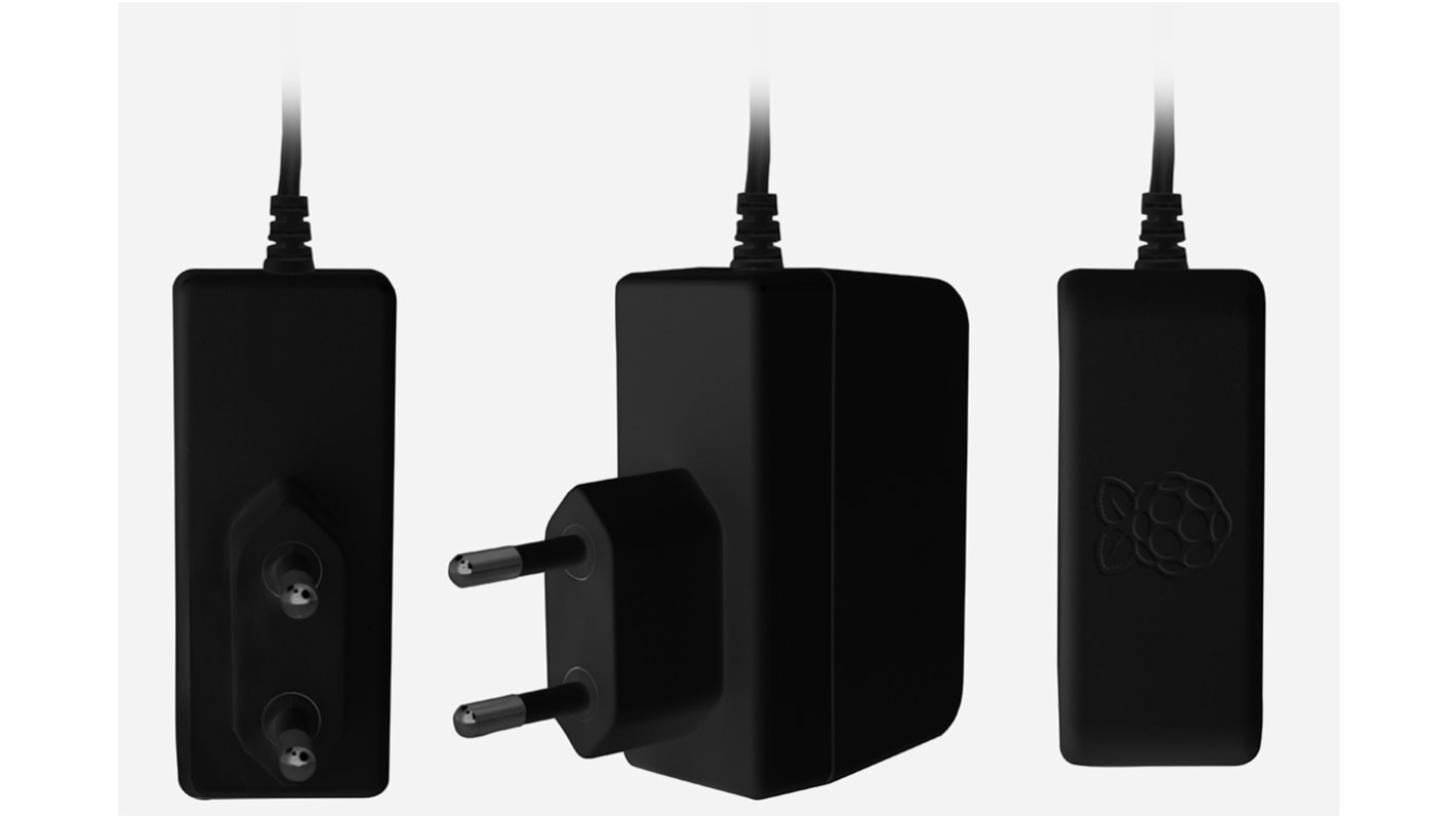 Fuente de alimentación con cable Micro USB tipo B de 1.5m, Conector macho europeo, de color Negro