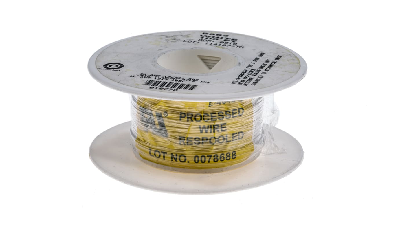 Alpha Wire Premium Series White 0.09 mm² Hook Up Wire, 28 AWG, 7/0.13 mm, 30m, PTFE Insulation