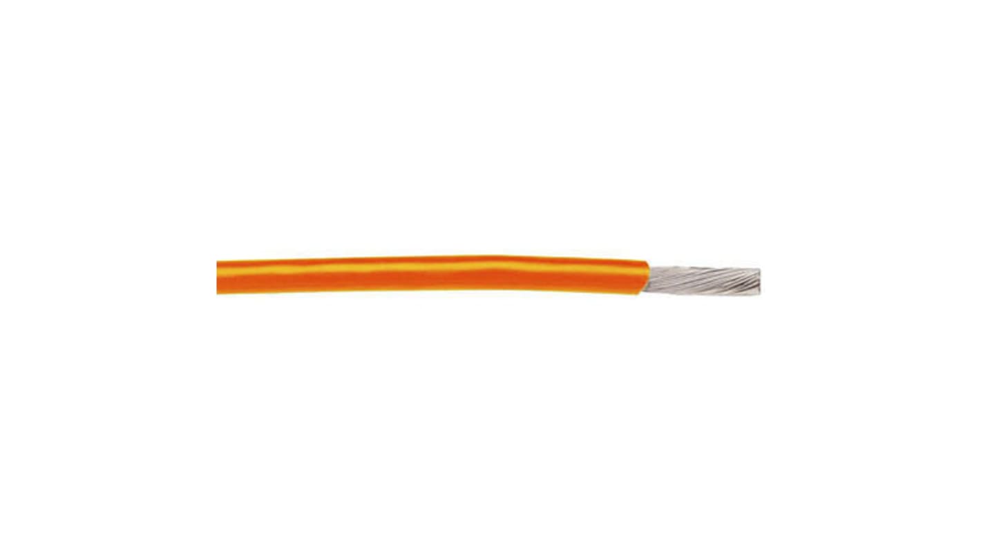 Alpha Wire Hook-up Wire TEFLON Series Orange 0.09 mm² PTFE Equipment Wire, 28 AWG, 7/0.13 mm, 30m, PTFE Insulation