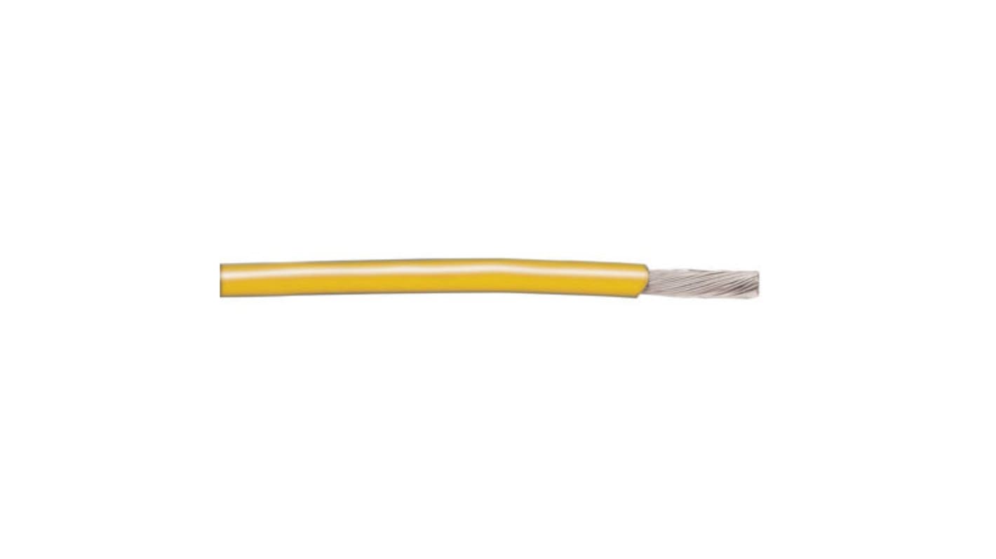 Alpha Wire Premium Series Yellow 0.14 mm² Hook Up Wire, 26 AWG, 7/0.16 mm, 30m, PTFE Insulation