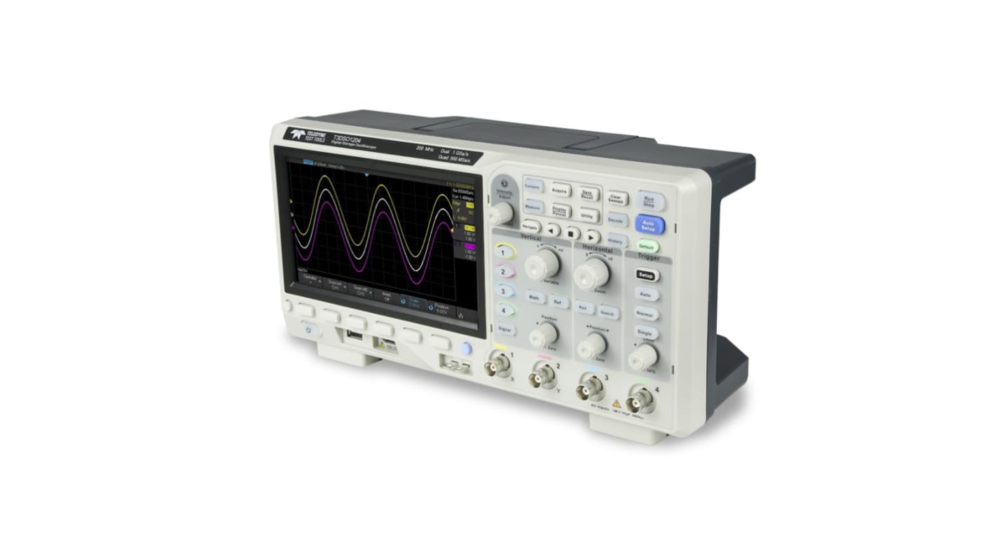 Teledyne LeCroy T3DSO1204 T3DSO1000 Series Digital Bench Oscilloscope, 4 Analogue Channels, 200MHz