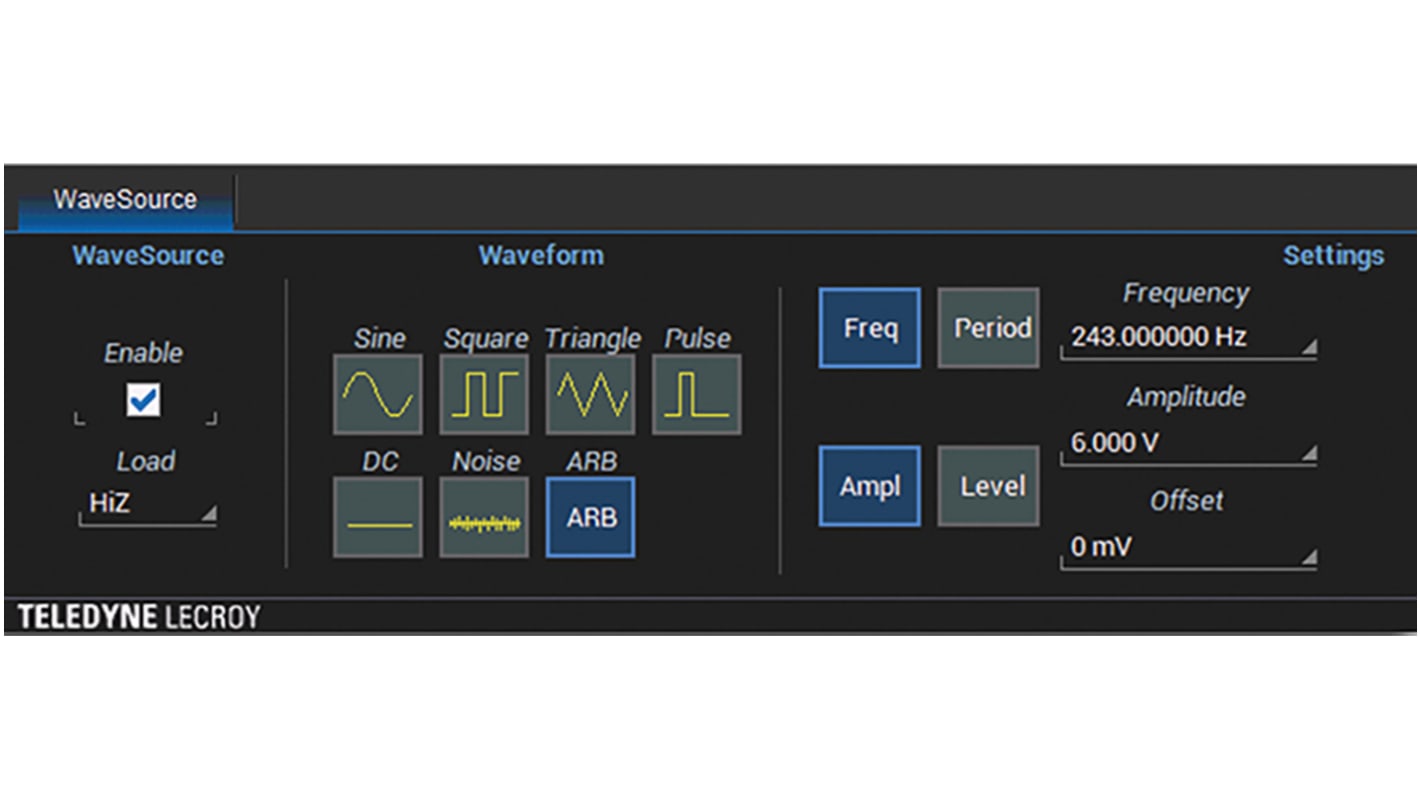 Teledyne LeCroy T3DSO1000-FG oszcilloszkóp szoftverek, Hullámforma-generátor szoftver, használható:(T3DSO1000 sorozatú