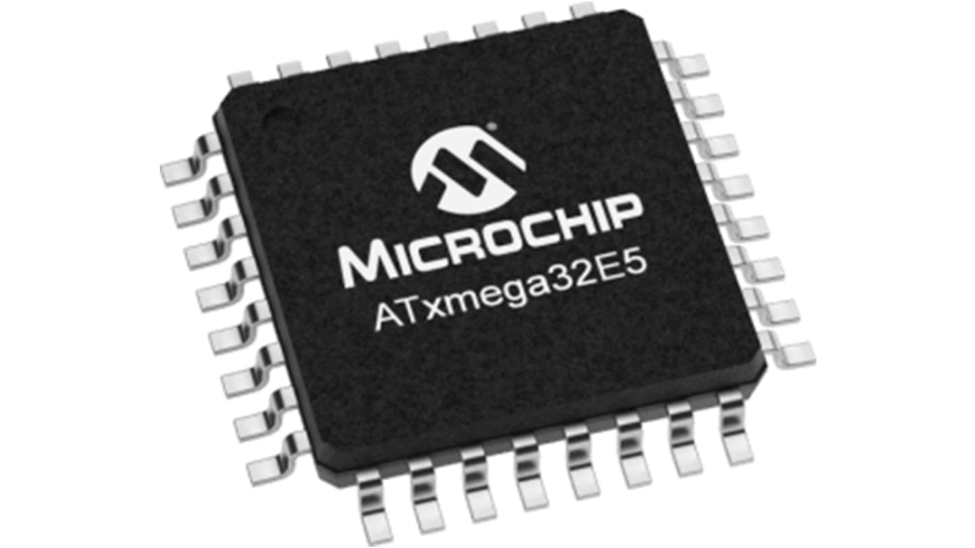 Microcontrolador Microchip ATXMEGA32E5-AUR, núcleo AVR de 8bit, RAM 4 kB, 32MHZ, TQFP de 32 pines