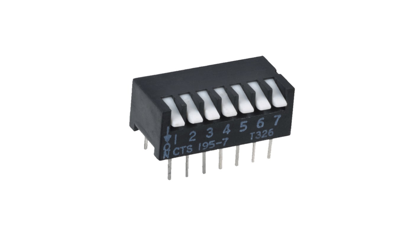 CTS 8 Way Through Hole DIP Switch SPST, Piano Actuator