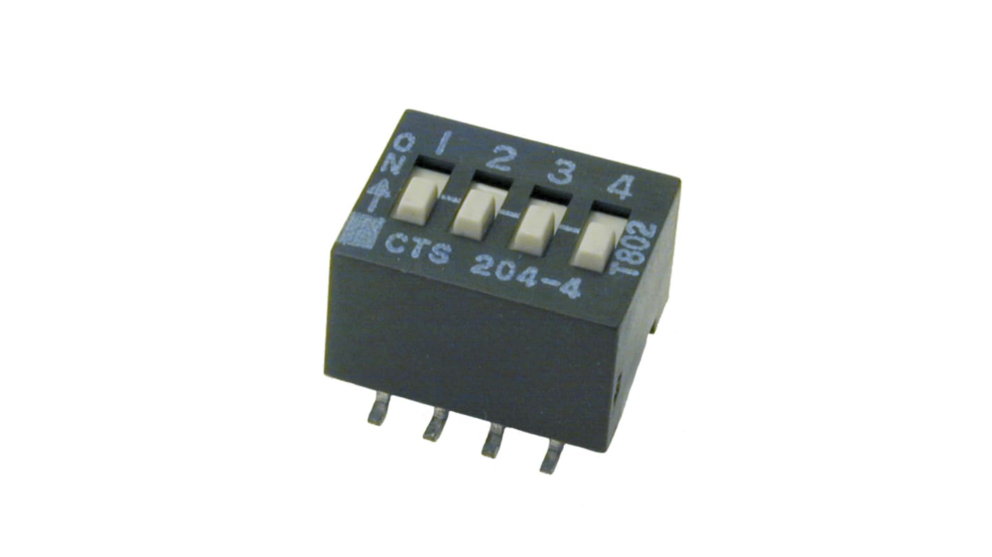 CTS 4 Way Surface Mount DIP Switch SPDT, Piano Actuator