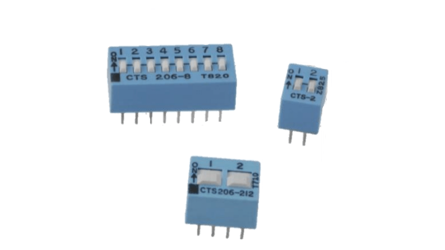 CTS 10 Way Through Hole DIP Switch SPST, Standard Actuator