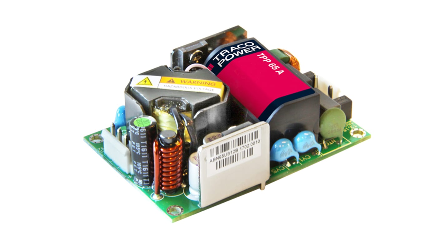 Alimentation à découpage, TRACOPOWER 65W, 1 sortie à 5V c.c. 10A