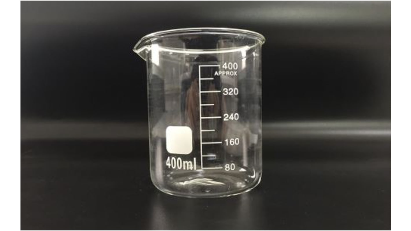 RS PRO Borosilikat Glas Messbecher mit Skala, Ø 80mm / 400ml