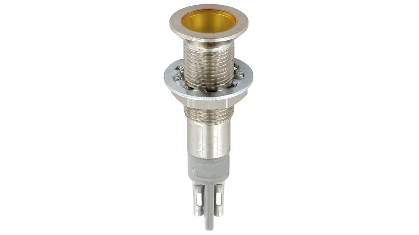 Indicador LED Sloan, Amarillo, Ø montaje 6.4mm, 2.2V dc, 20mA, 12mcd