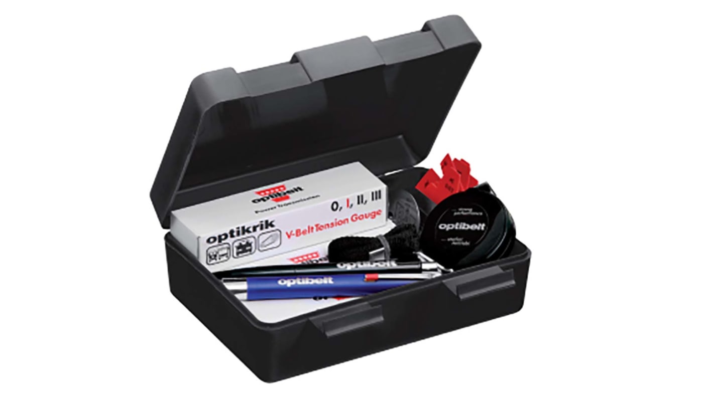 Drive Belt Diagnostic Kit containing OPIKRIK 0, 1, 2, & 3, Gauges for V belt & Ribbed belt drives, 10ft measuring tape