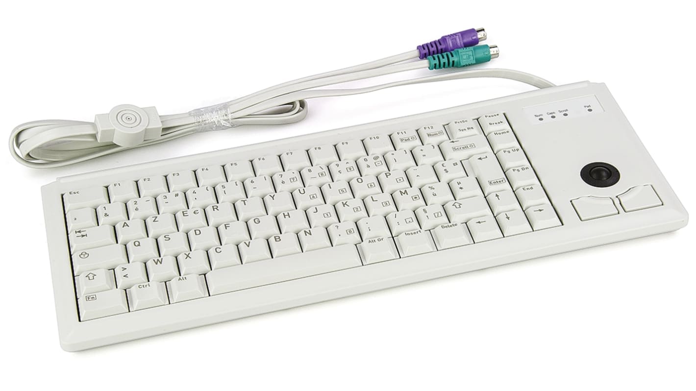 G84-4400LPBFR-0 | Cherry Wired PS/2 Compact Trackball Keyboard, AZERTY | RS