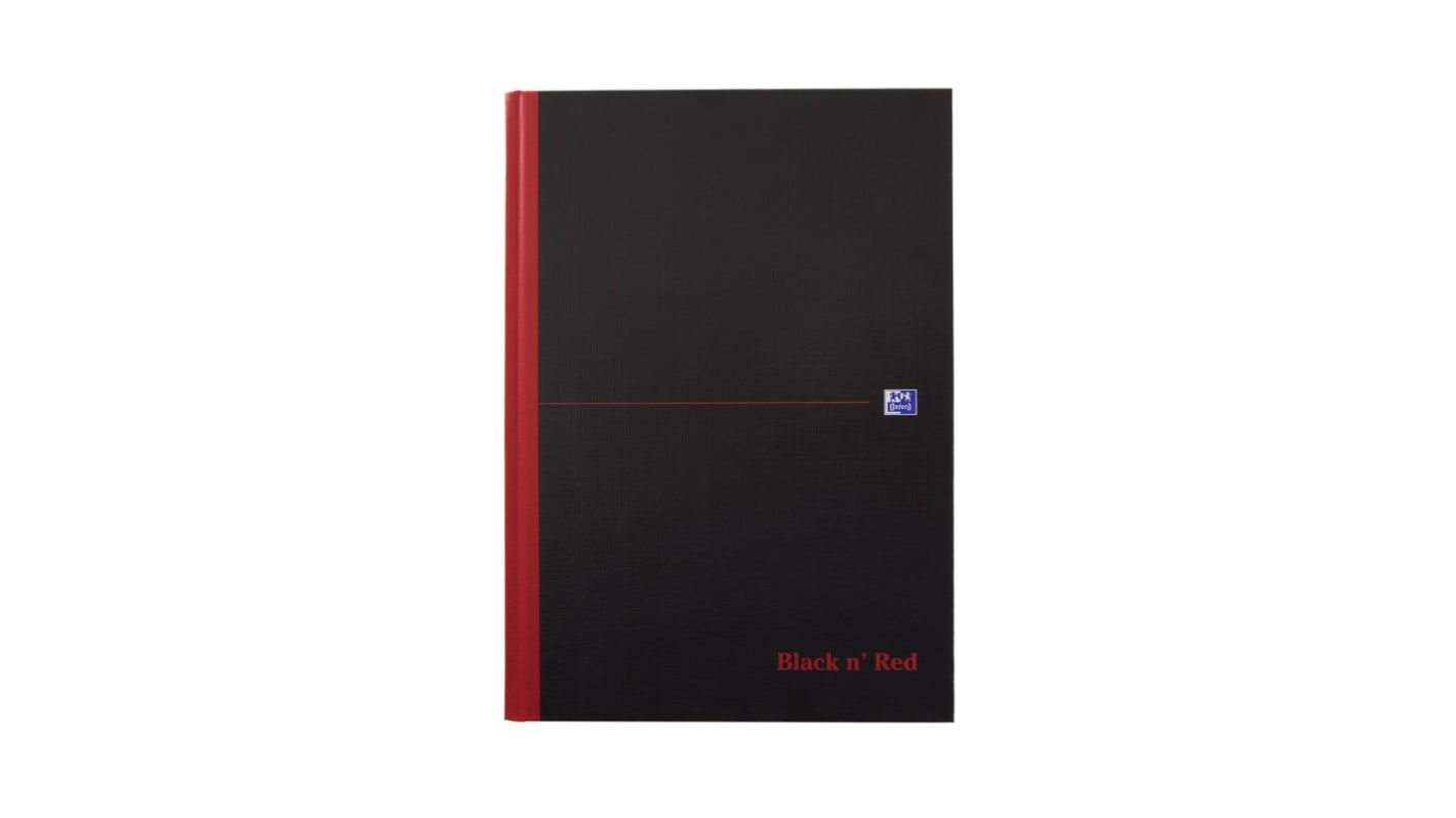 Black n Red A4 Casebound Hardcover Notepad, 96 Ruled Sheets