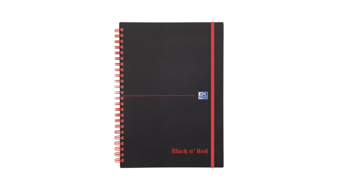 Black n Red A5 Wirebound Hardcover Notepad, 70 Ruled Sheets