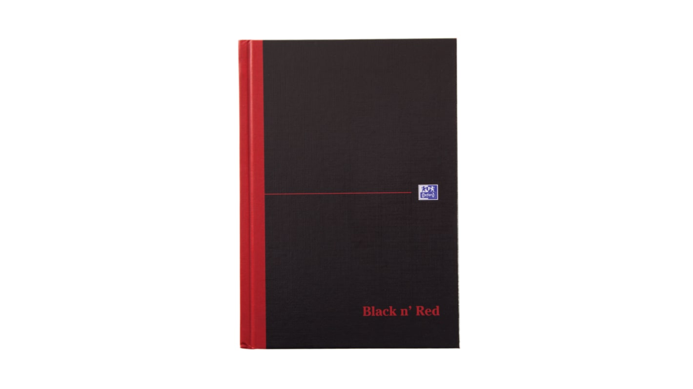 Black n Red A5 Casebound Hardcover Notepad, 96 Ruled Sheets